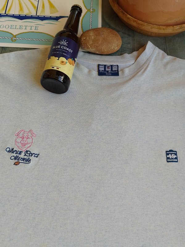 TEE SHIRT RUGBY COLLECTOR SERGE BLANCO VIEUX PORCS MARSEILLE