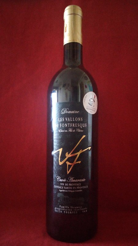 LES VALLONS DE FONTFRESQUE CUVÉE AMARANTE COTEAUX VAROIS EN PROVENCE AOC  ROUGE BIO 2013 13,5° 75cl