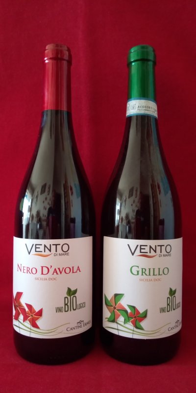 COFFRET BIO SICILIA DOC VENTO DI MARE ROUGE NERO D'AVOLA 2020 & BLANC  GRILLO 2021 