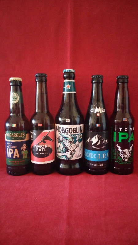 COFFRET RARE INÉDIT  5 BIÈRES IPA IRLANDE SUISSE ANGLETERRE FRANCE & USA 167,5cl